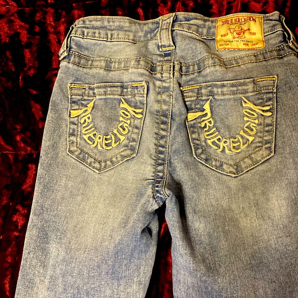 True religion mid-rise boot cut pants.